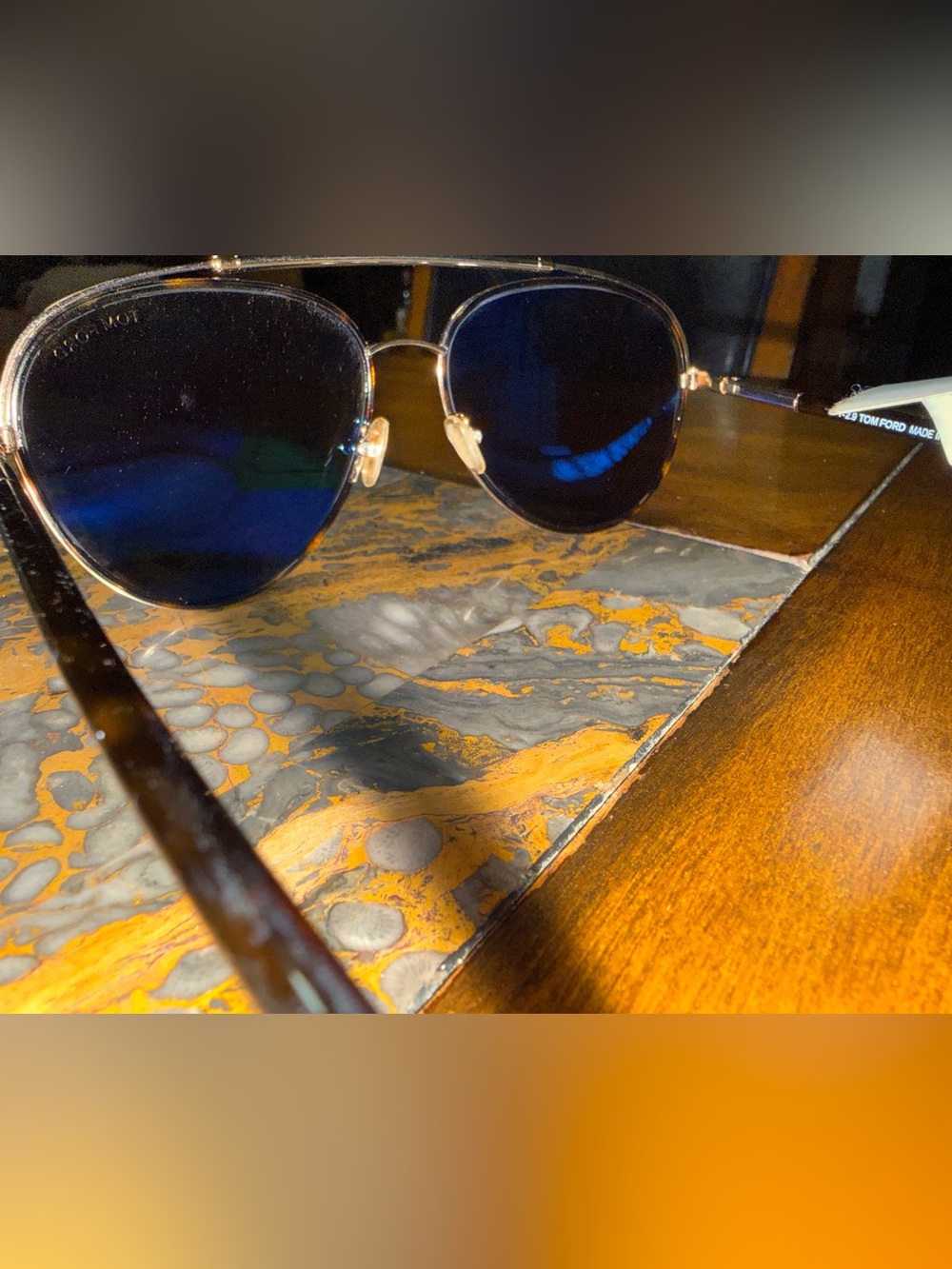 Tom Ford Curtis FT0748 Aviator Sunglasses Gold Tortoise Green Lens NEW $495 - Picture 4 of 10